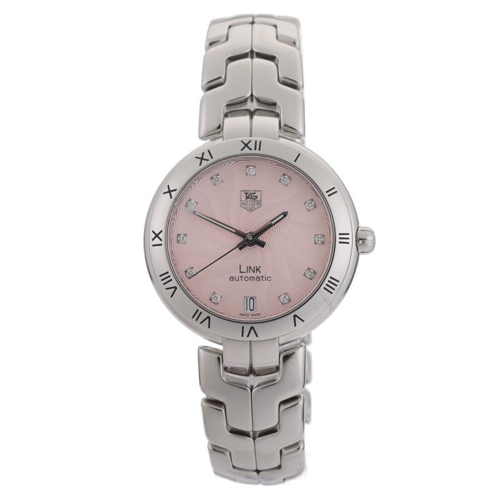 Tag Heuer Calibre 7 WAT2313 Automatic Pink Diamond Dial 35mm Ladies Watch w/ B&P